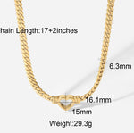 Heart Shape Cuban Link Chain