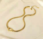 Heart Shape Cuban Link Chain