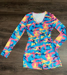 Sexy Multicolored Camouflage Long Sleeve Onesie