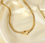 Heart Shape Cuban Link Chain