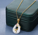 Lucky Jade Necklace (white & green)