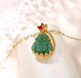 Jade Buddha Lotus Necklace